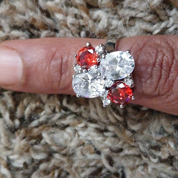 White Gf over 925 Ruby Ring - Picture 1 of 1